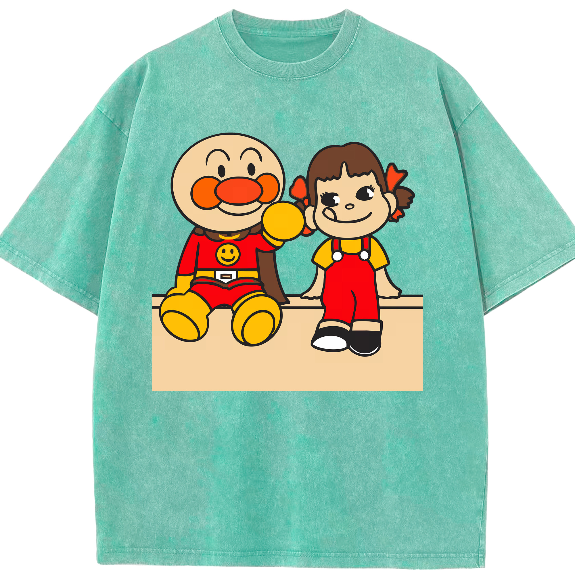 （画像用） アンパンマン Anpanman 綿100% ヴィンテージ風 半袖Tシャツ（フロントプリント）